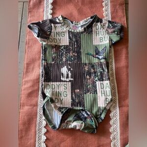 Camo Baby Onesie with Hunting Theme